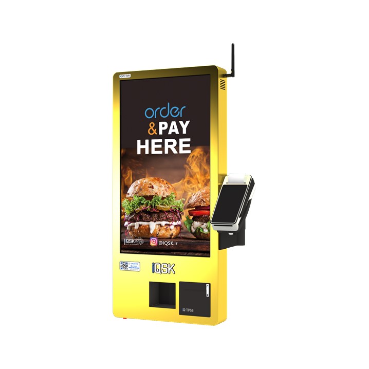 خرید کیوسک سفارشگیر آی کیوسک مدل IQ24-DR | نسل جدید کیوسک پرتره مدرن
